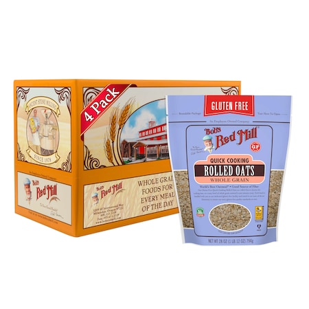 Bobs Red Mill Natural Foods Bob's Red Mill Gluten Free Quick Cooking Rolled Oats 28 oz. Bag, PK4 1983S284